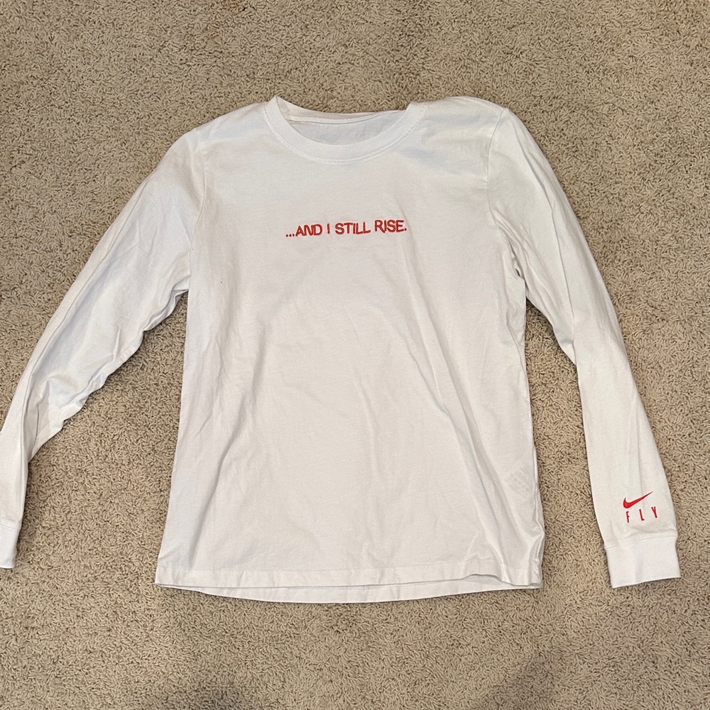 Nike White Long Sleeve with Red Accents